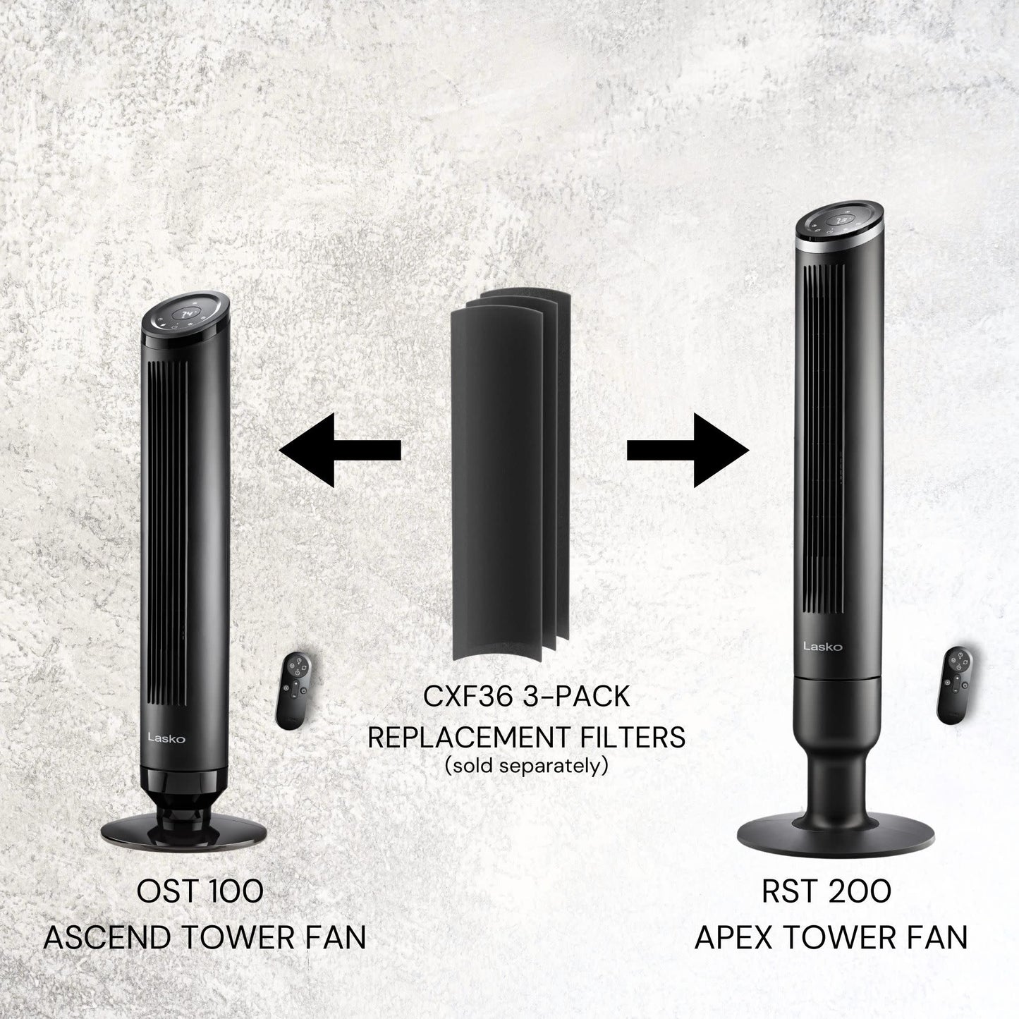 Lasko Ascend 36" Tower Fan: Oscillating, 4-Speed, Remote, Timer, Black