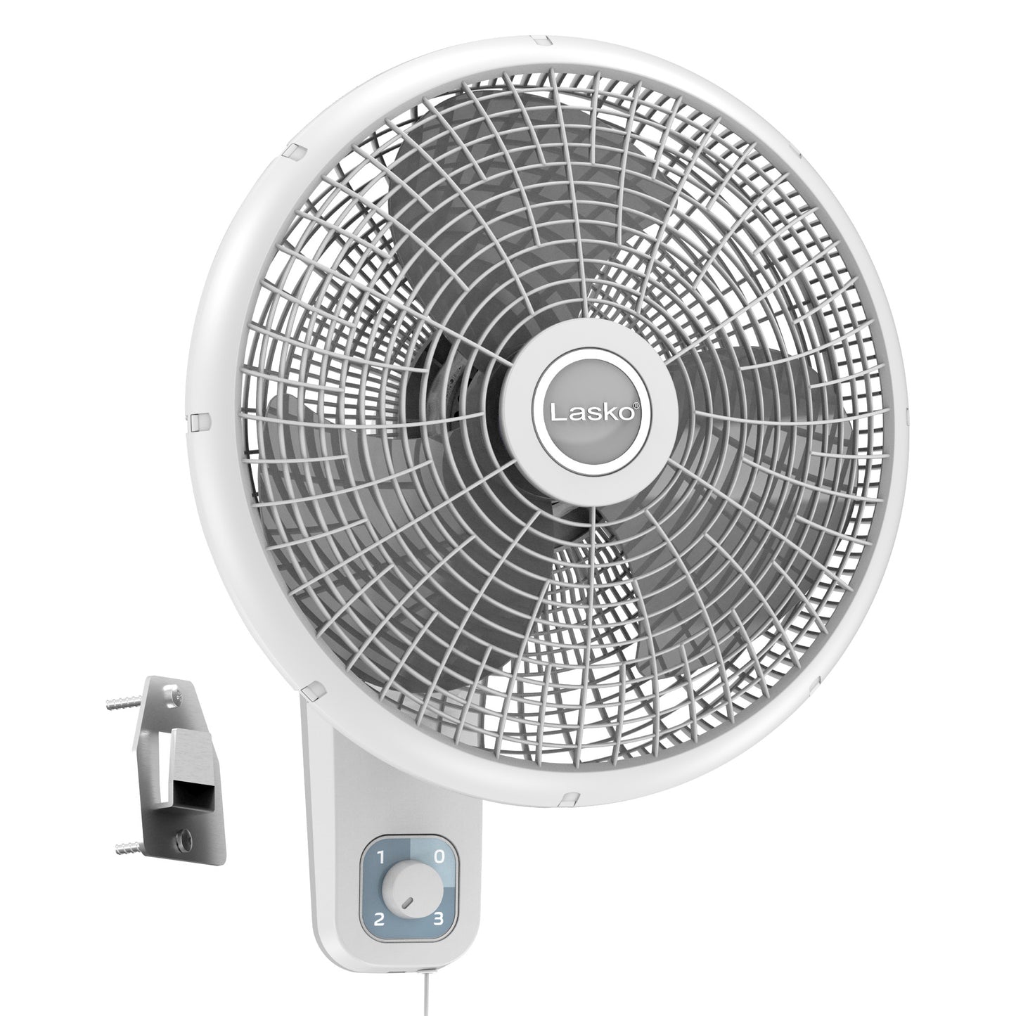 Lasko 16" Wall Mount Fan: Oscillating, 3-Speed, Tilting Head, White