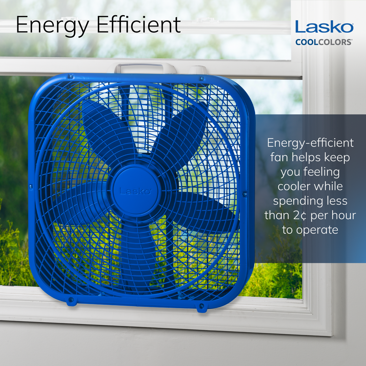 Lasko Cool Colors 20" Box Fan: 3-Speed, Weather-Resistant Motor