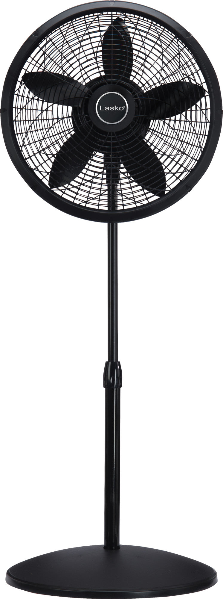 Lasko 18" Pedestal Fan: Oscillating, 3-Speed, Adjustable Height, Black