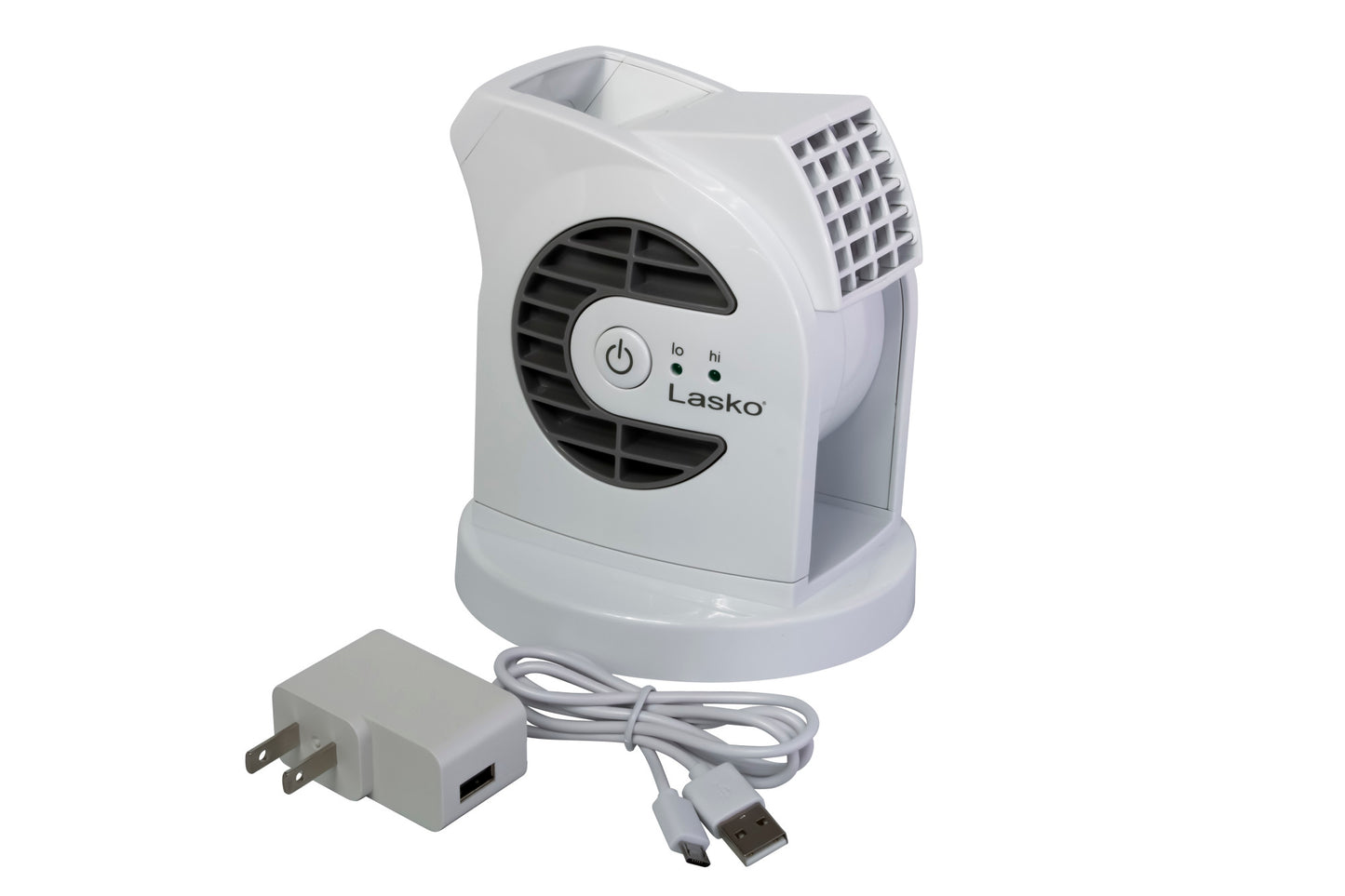 Lasko MyCool 6" Mini USB DC Blower Fan: 2-Speed, Pivoting, White