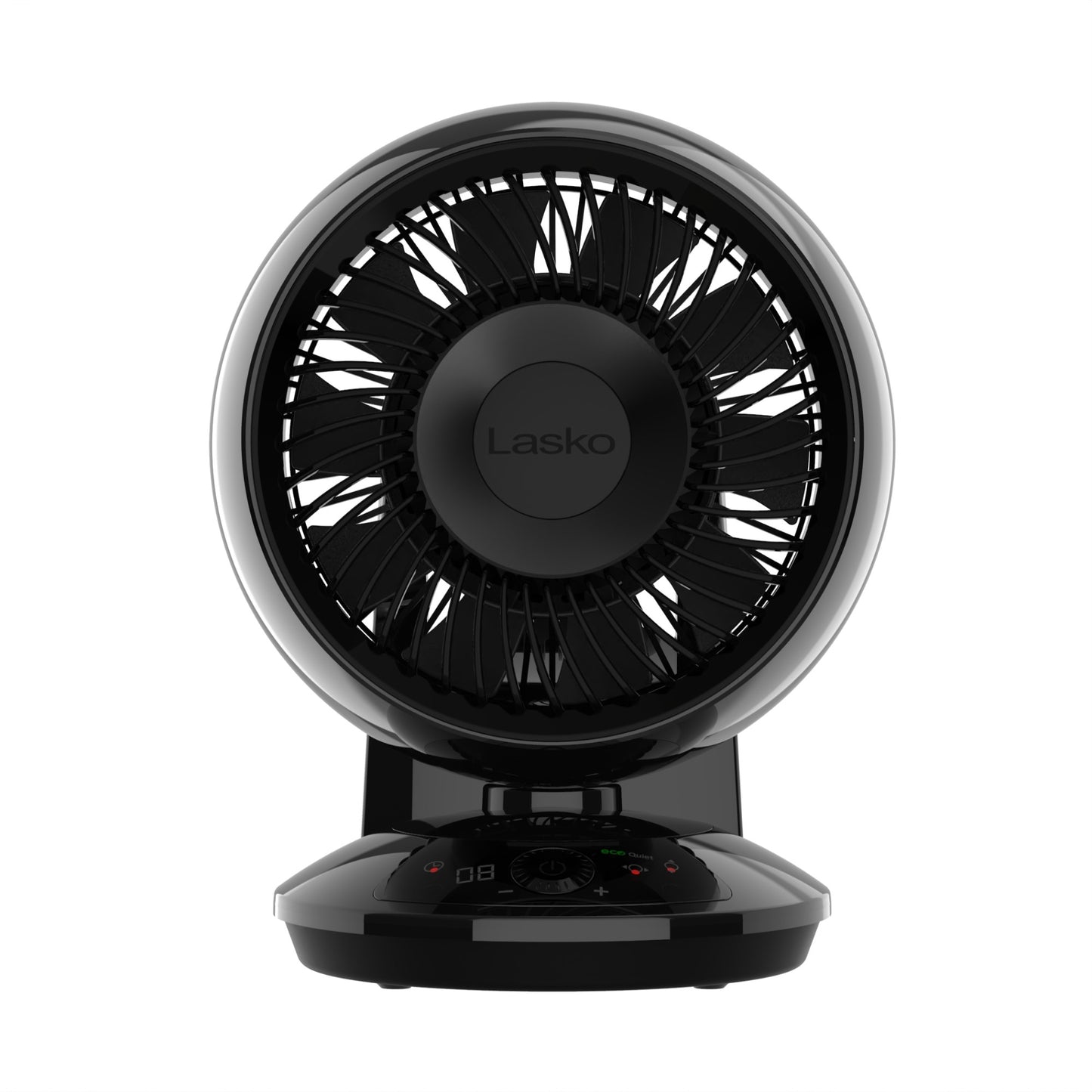 Lasko Whirlwind 7" DC Table Fan: Dual Oscillation, 12-Speed, Remote, Black