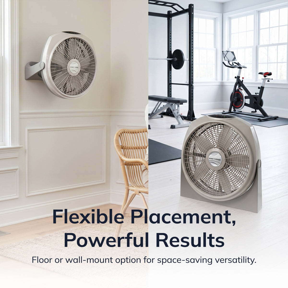 Lasko Wind Tunnel 20" Air Circulator Fan: Wall Mount, 3-Speed, Remote, Timer