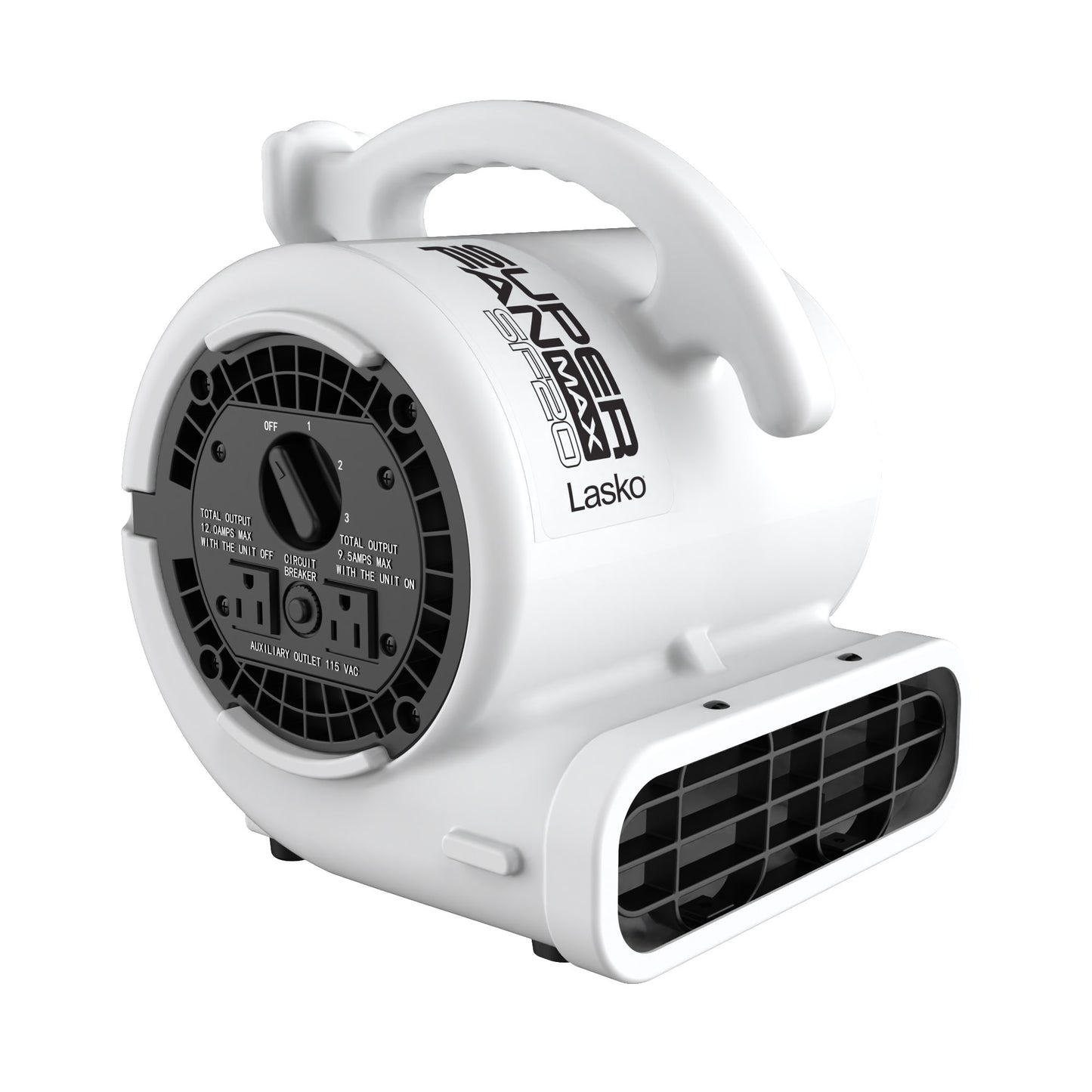 Lasko Super Fan Max 13" Air Mover Blower Fan: 3-Speed, High Velocity, 2 Outlets, White