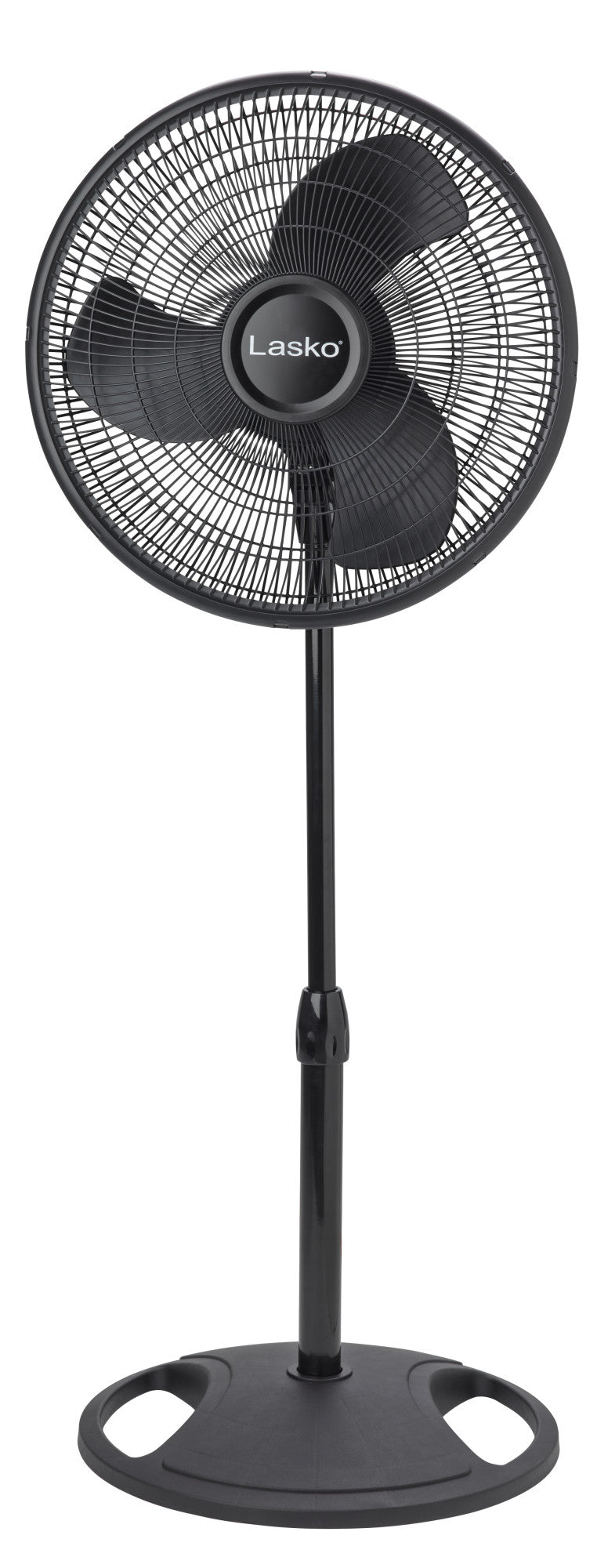 Lasko 16" Pedestal Fan: Oscillating, 3-Speed,  Adjustable Height, Black