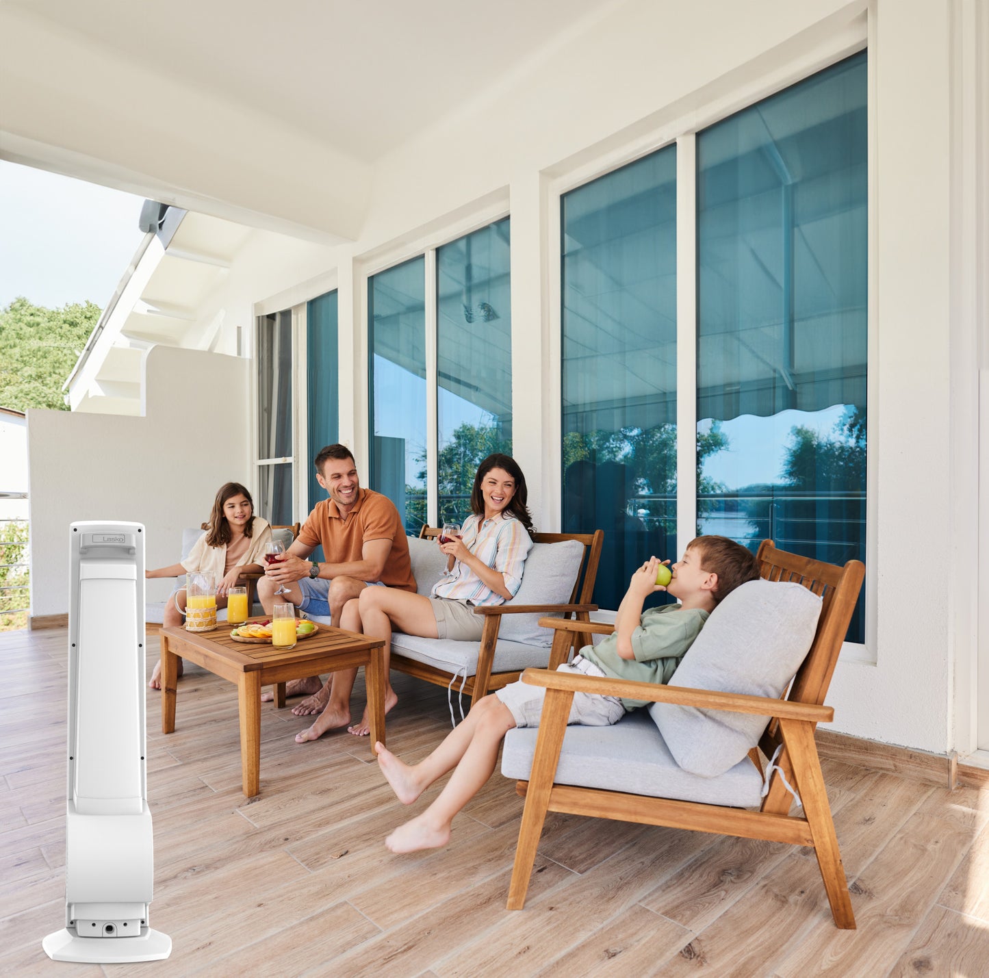 Lasko Misto 42" Outdoor Misting Tower Fan: Oscillating, 4-Speed, White