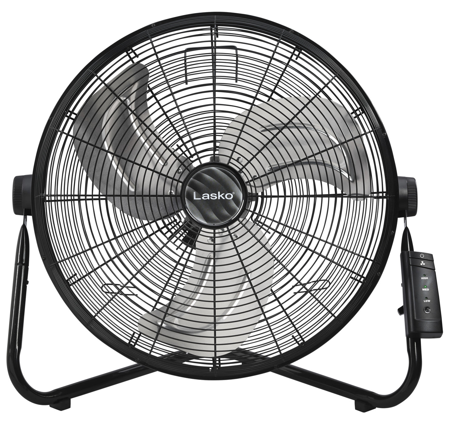 Lasko 20" High Velocity Floor Fan: Wall Mount, 3-Speed, Remote, Black