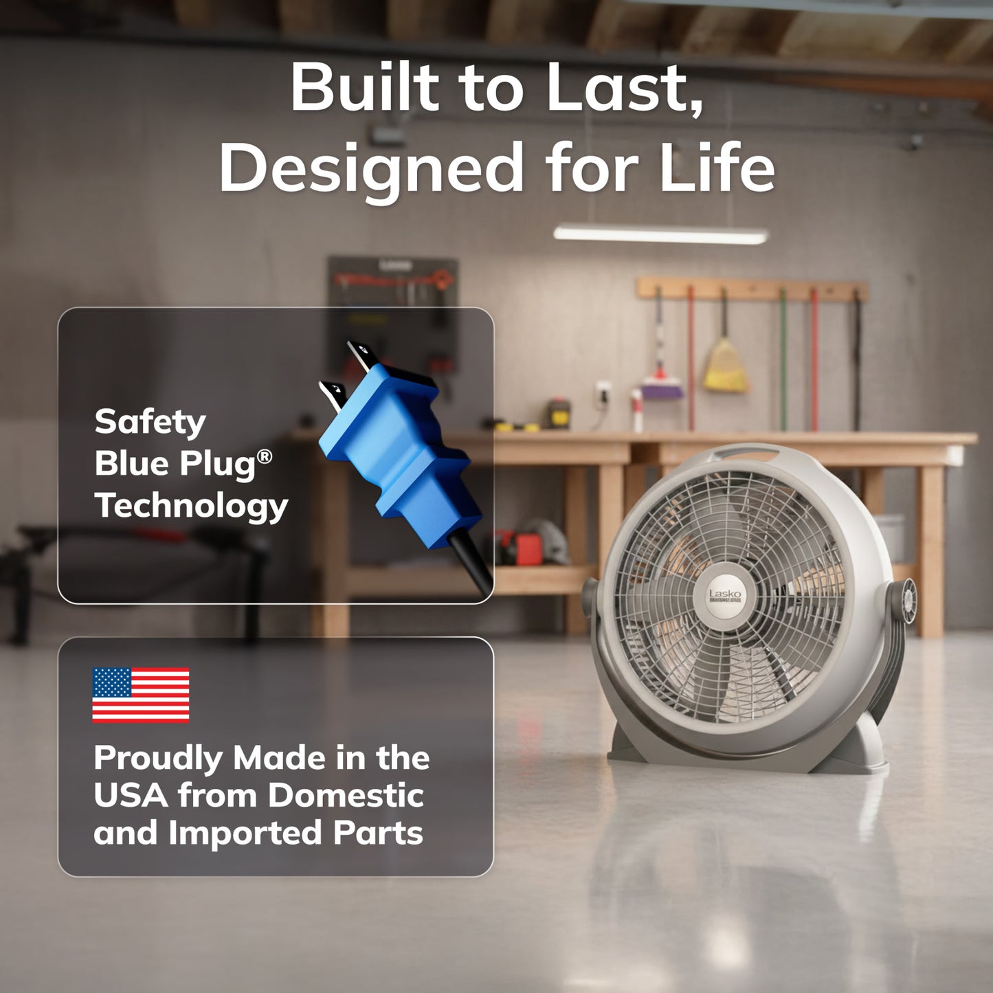 Lasko Wind Machine 20" Air Circulator Fan: 3-Speed, 360° Airflow, Gray