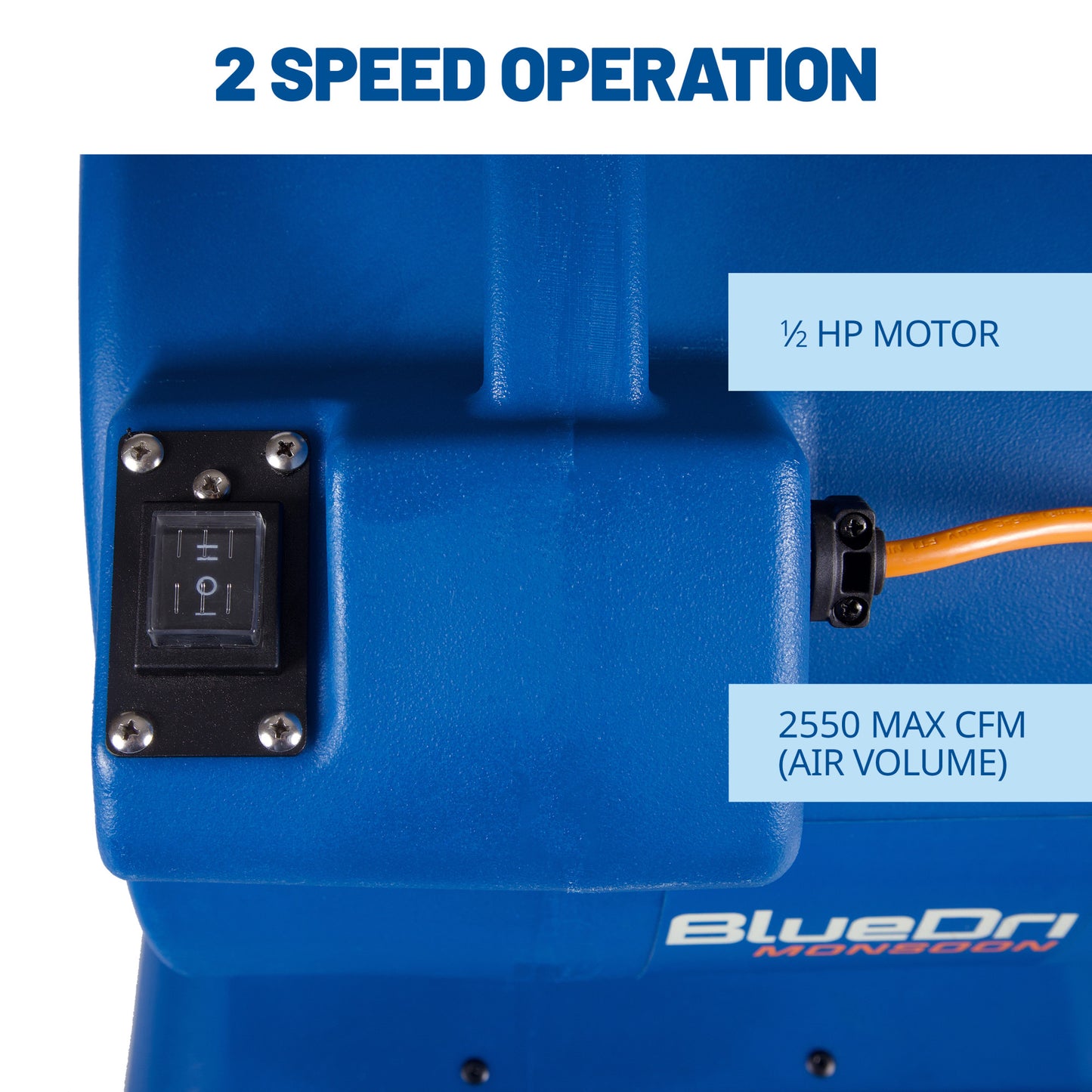 BlueDri Monsoon 1/2 HP 2550 CFM Air Mover Blower Fan