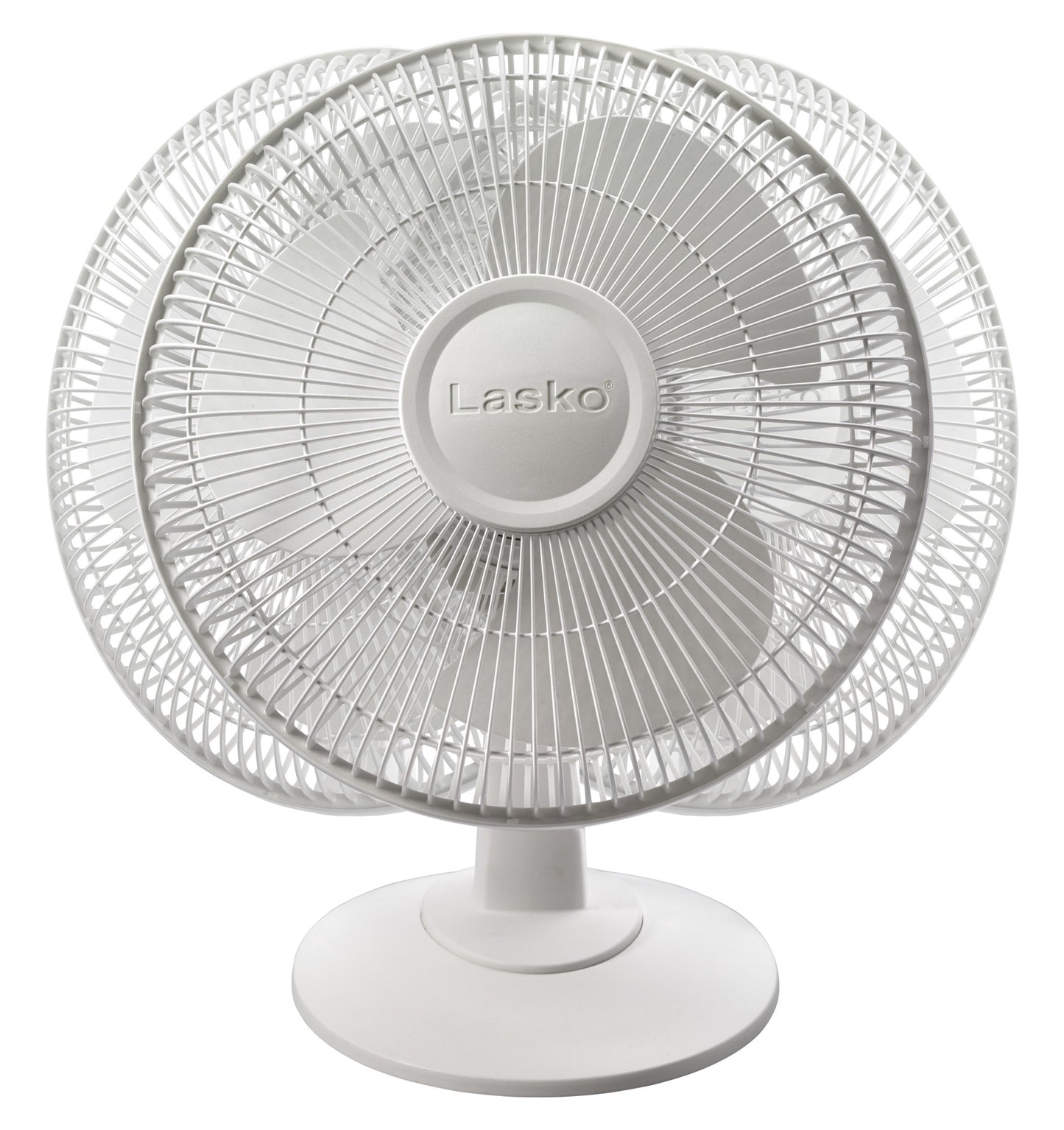 Lasko 12" Table Fan: Oscillating, 3-Speed, Tilting Head, White