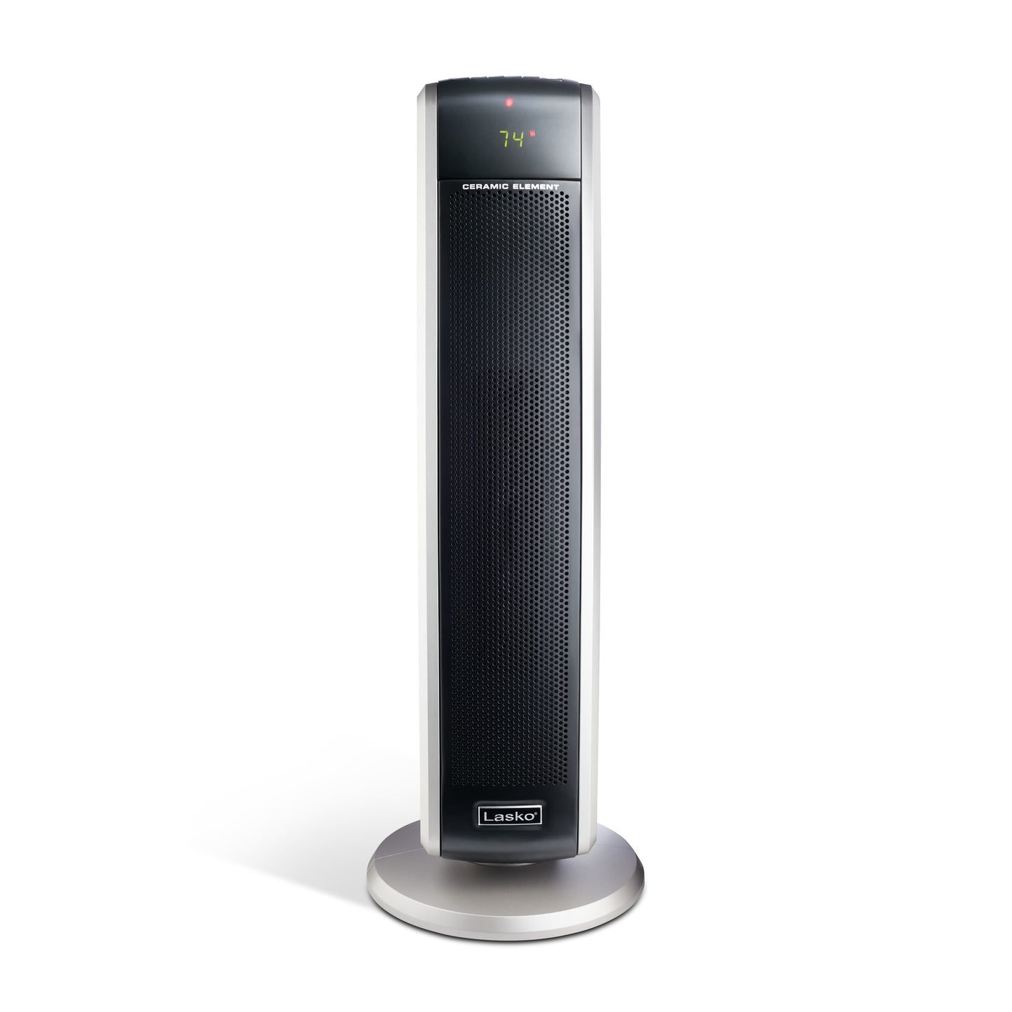 Lasko 29" Digital Ceramic Tower Heater (2 heat settings, remote, timer, black/silver)