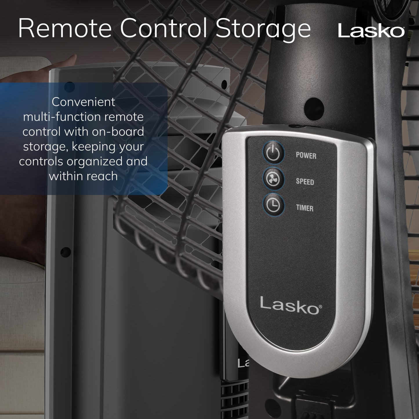 Lasko 20" Pedestal Fan: Oscillating, 4-Speed, Remote, Timer, Black