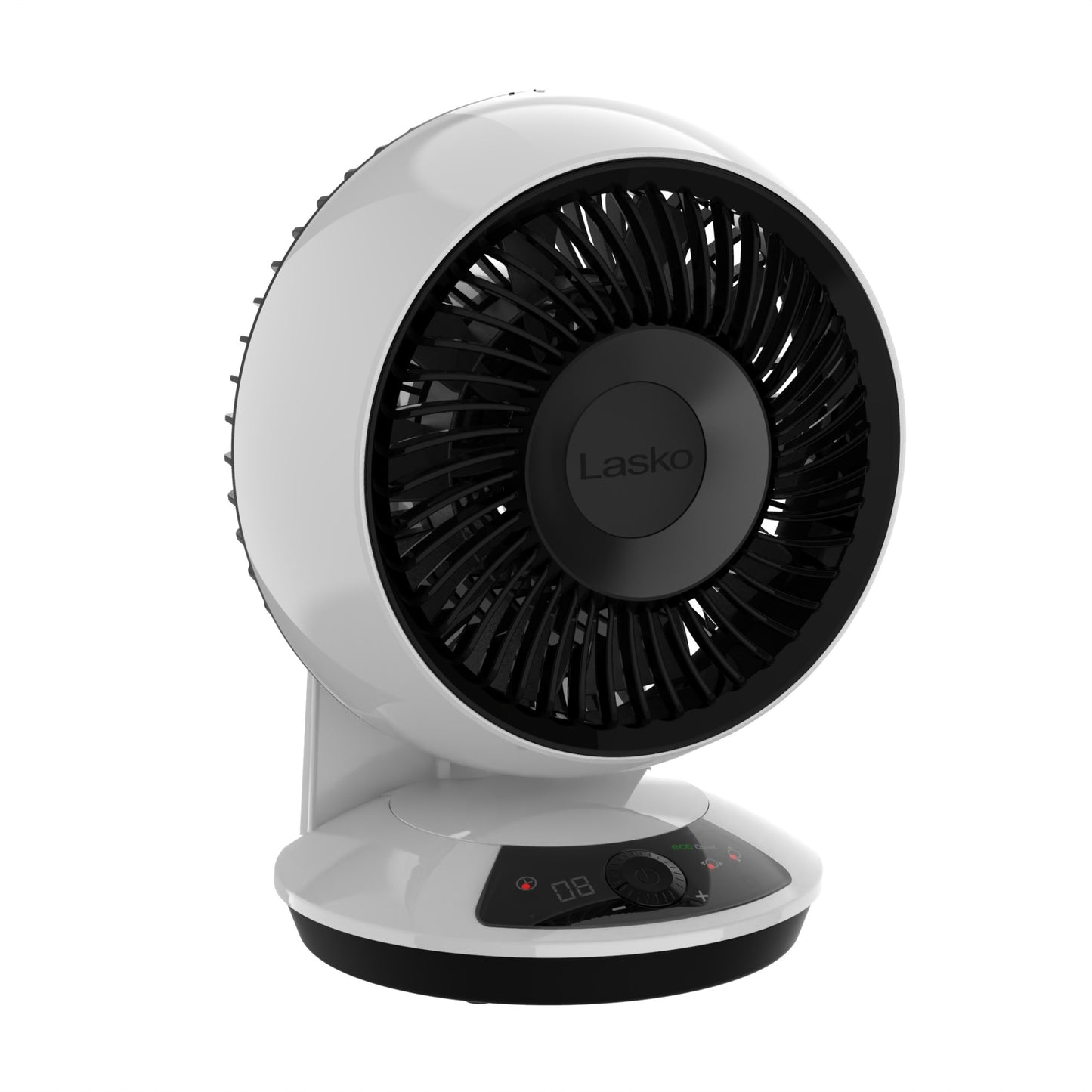 Lasko Whirlwind 7" DC Table Fan: Dual Oscillation, 12-Speed, Remote, White