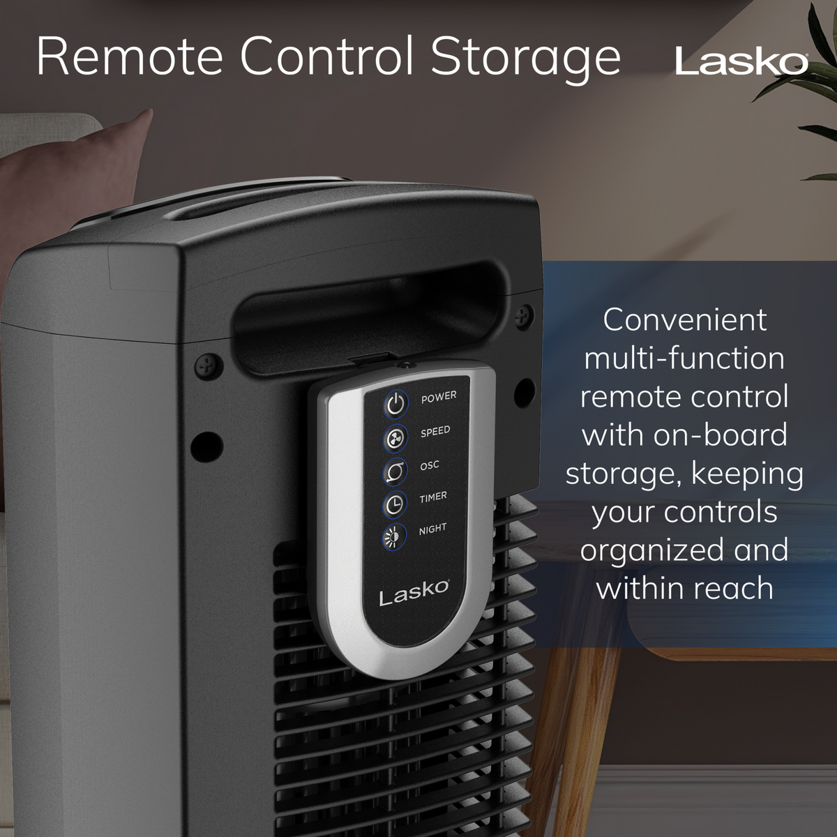 Lasko 36" Tower Fan: Oscillating, 3-Speed, Remote, Timer