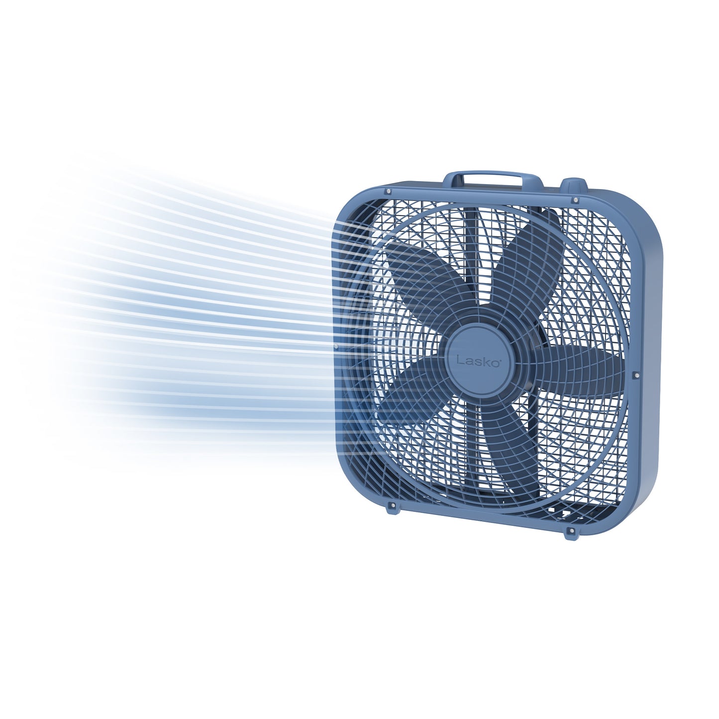 Lasko Cool Colors 20" Box Fan: 3-Speed, Weather-Resistant Motor, Laguna Blue