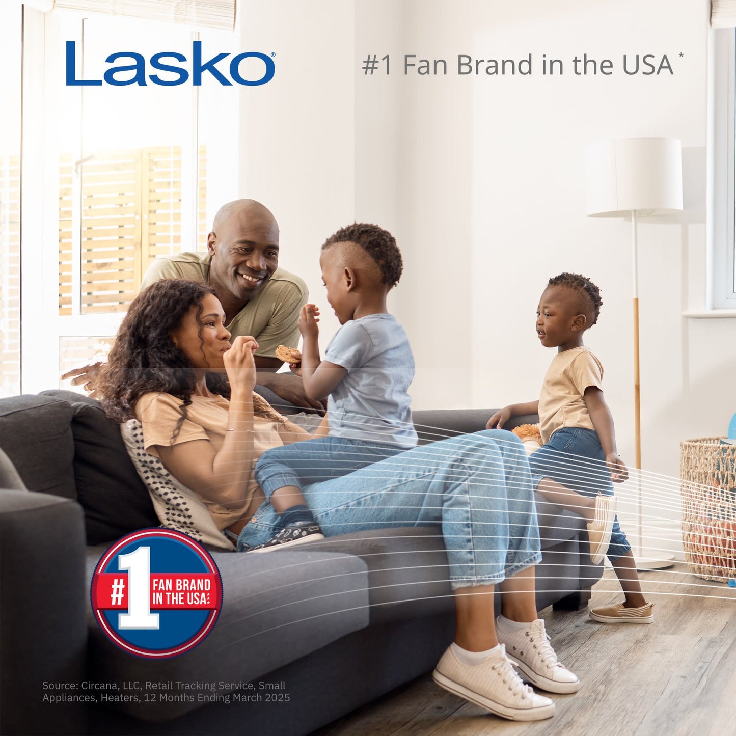 Lasko EcoQuiet 42" DC Tower Fan: Oscillating, 12-Speed, Remote, White