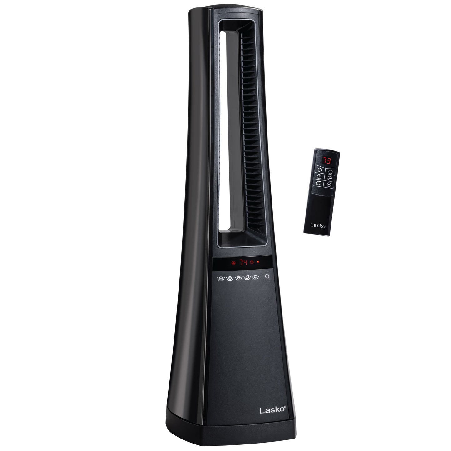 Lasko Air Logic 27" Bladeless Tower Heater (2 heat settings, remote, timer, black)