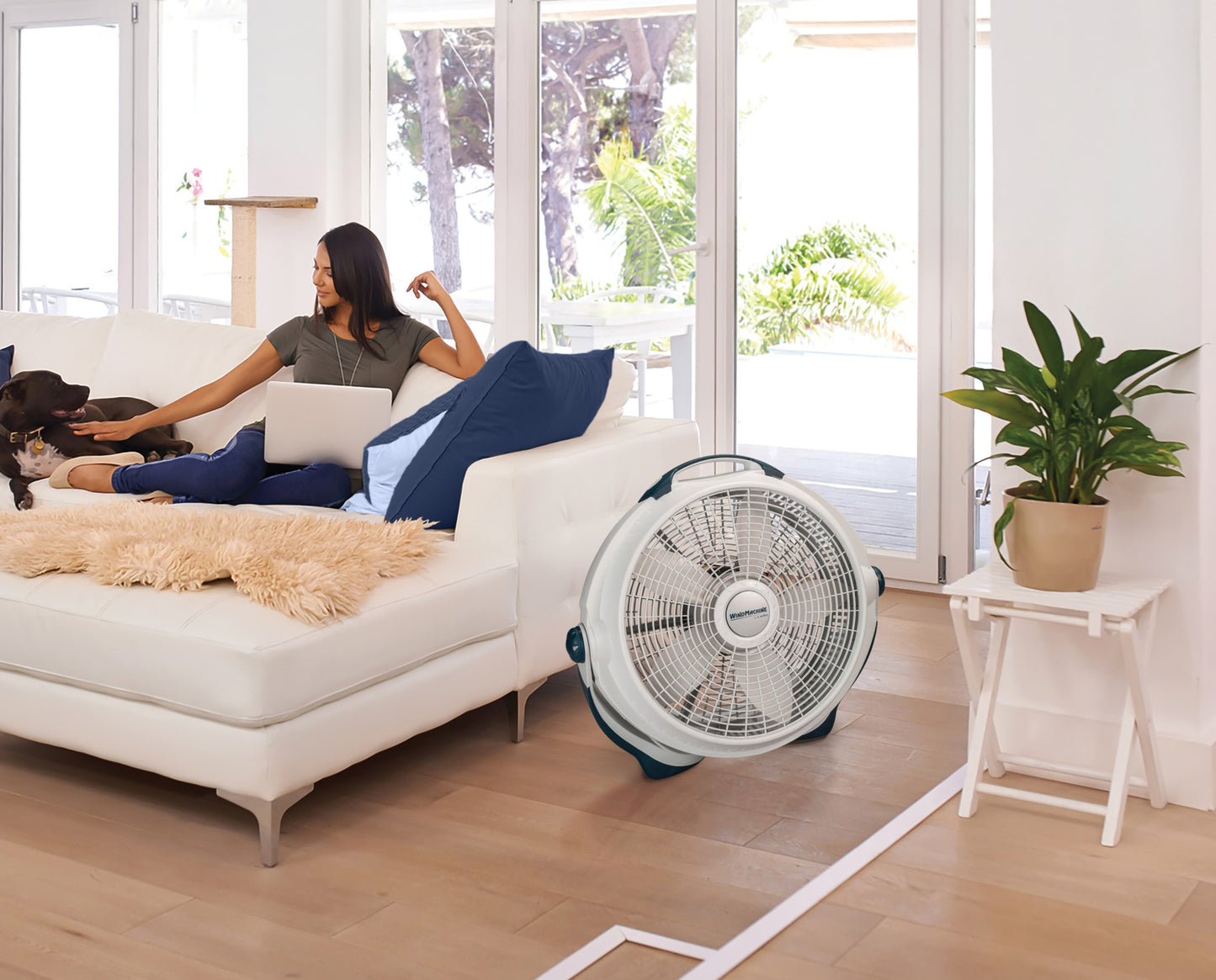 Lasko Wind Machine 20" Air Circulator Fan: 3-Speed, Pivoting, Gray