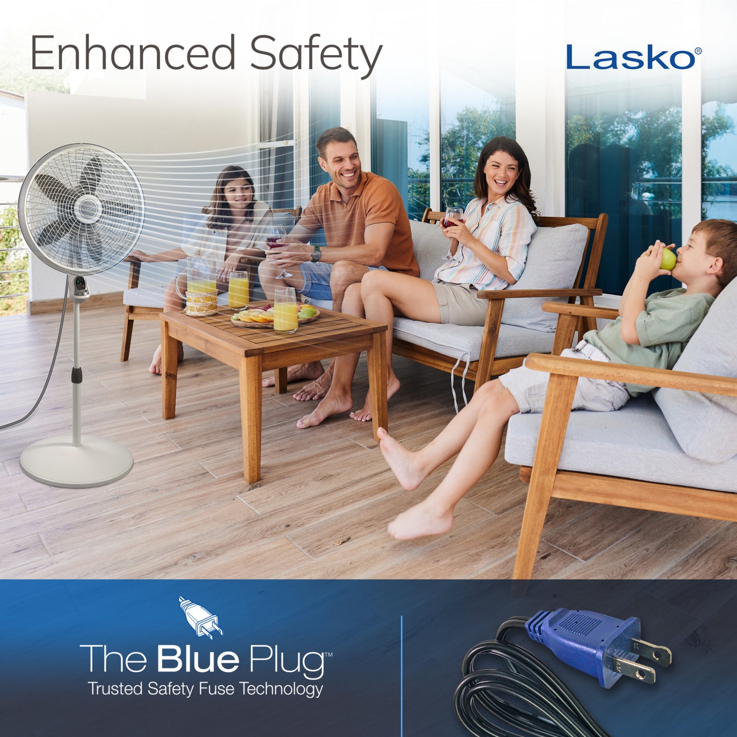 Lasko Cyclone 18" Pedestal Fan: Oscillating, 3-Speed, Remote, Timer, White