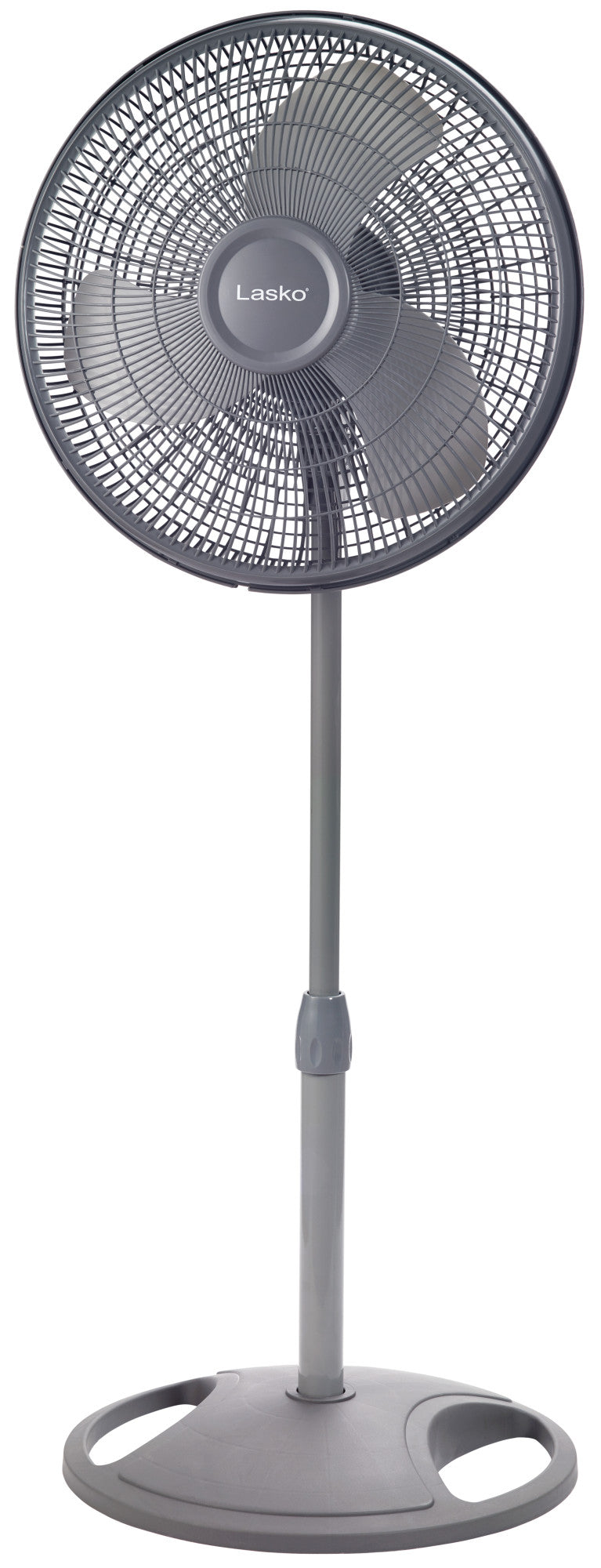 Lasko 16" Pedestal Fan: Oscillating, 3-Speed,  Adjustable Height, Gray