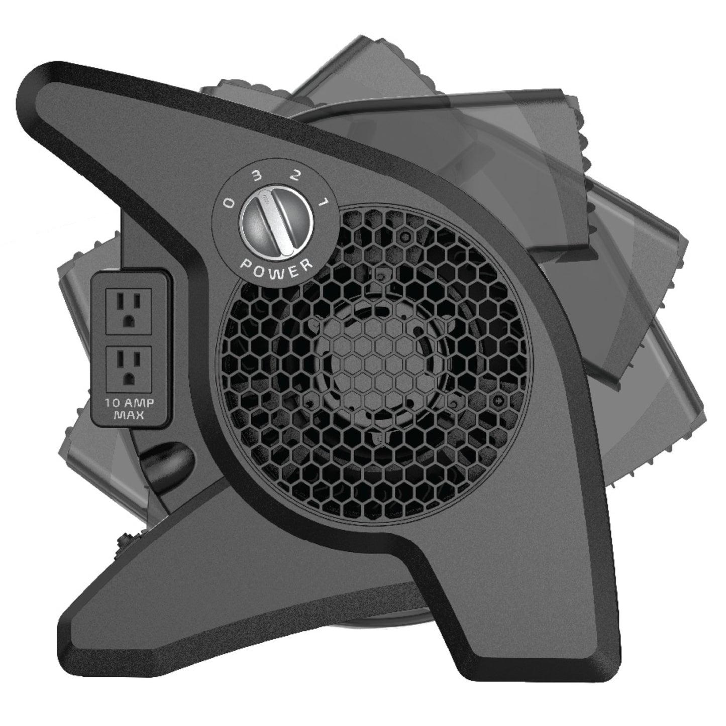 Lasko 15" Air Mover Blower Fan: 3-Speed, High Velocity, 2 Outlets, Pivoting, Black