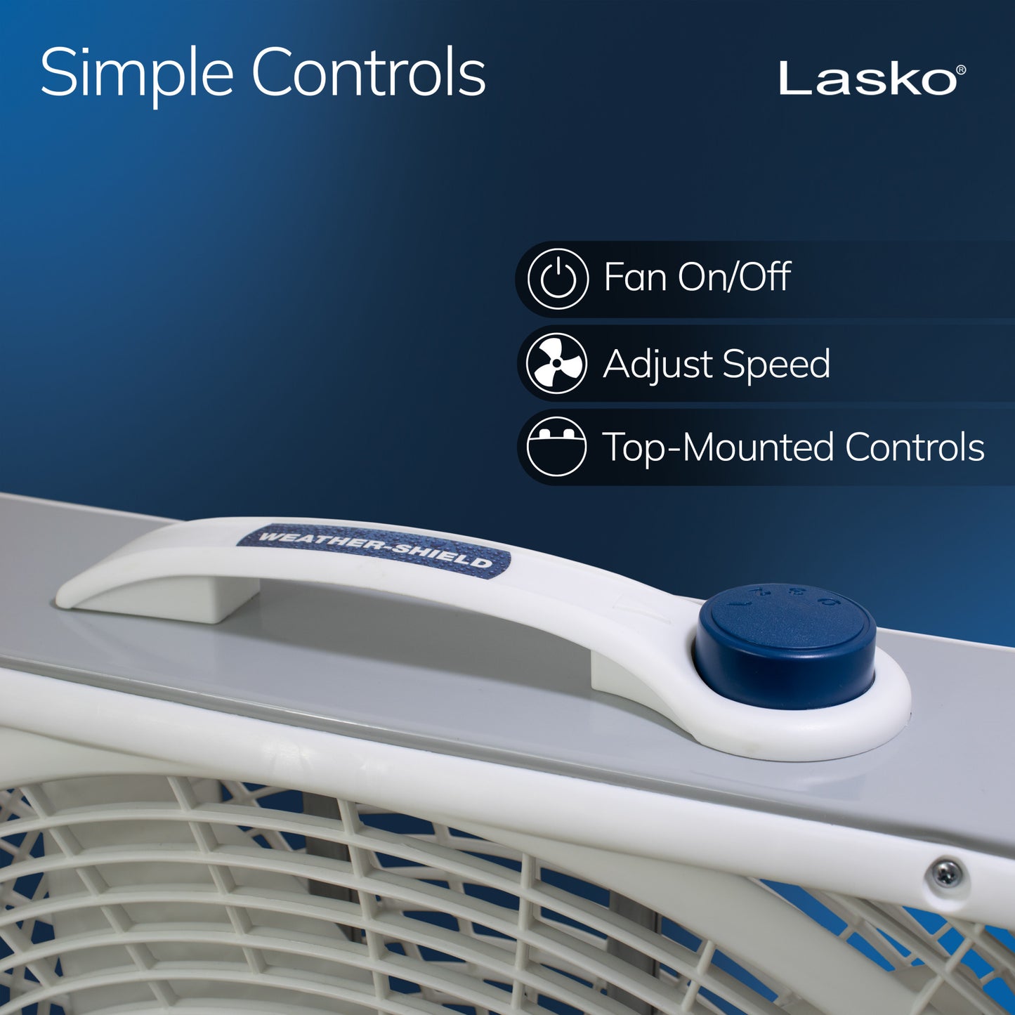 Lasko Weather Shield 20" Box Fan: 3-Speed, Weather-Resistant Motor, White